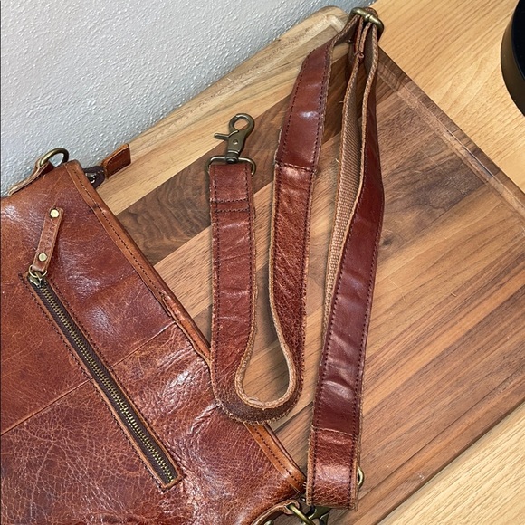 Vintage Crossbody Bag Leather Messenger  Zip Close Adjustable Strap Saddle Bag - Picture 11 of 16